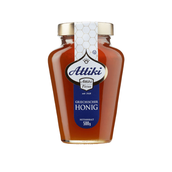 Attiki Honig aus Thymian & Blüten (500g) von Attiki bei Araxxon  - Hochwertiges griechisches Produkt.   Attiki Honig aus Thymian & Blüten (500g) από Attiki στο Araxxon  - Αυθεντικό ελληνικό προϊόν.